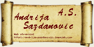 Andrija Sazdanović vizit kartica